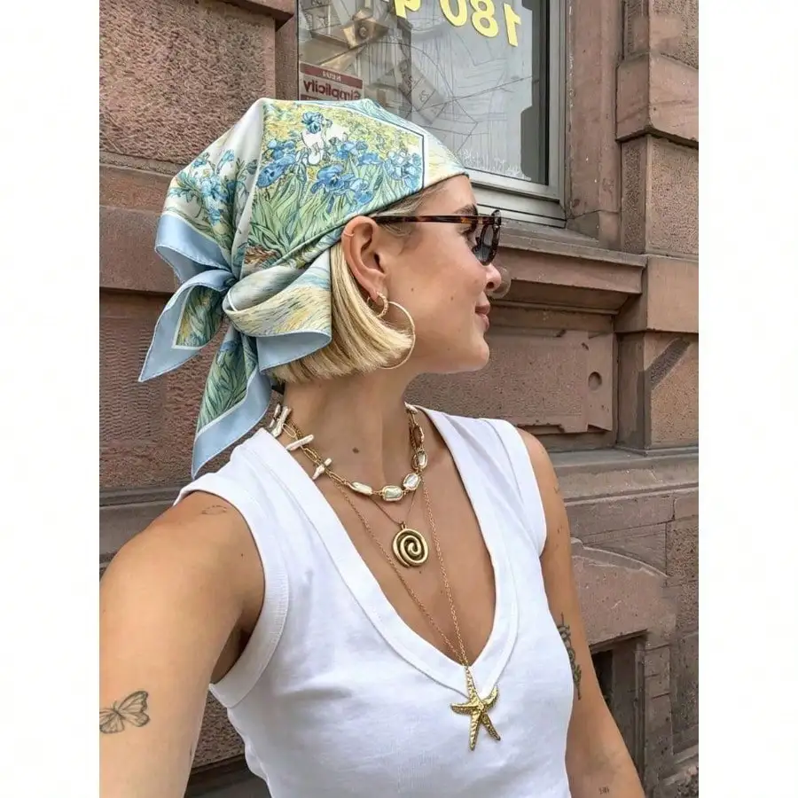 

1pc New Bohemian Style Paisley Print Bandana, Women's Fashion Scarf For Sun Protection, Suitable For Daily Wear And Vacation, Spring/Summer Summer Hair Accessories Beach Hair Band Vacay Headband,Holiday,Travel
