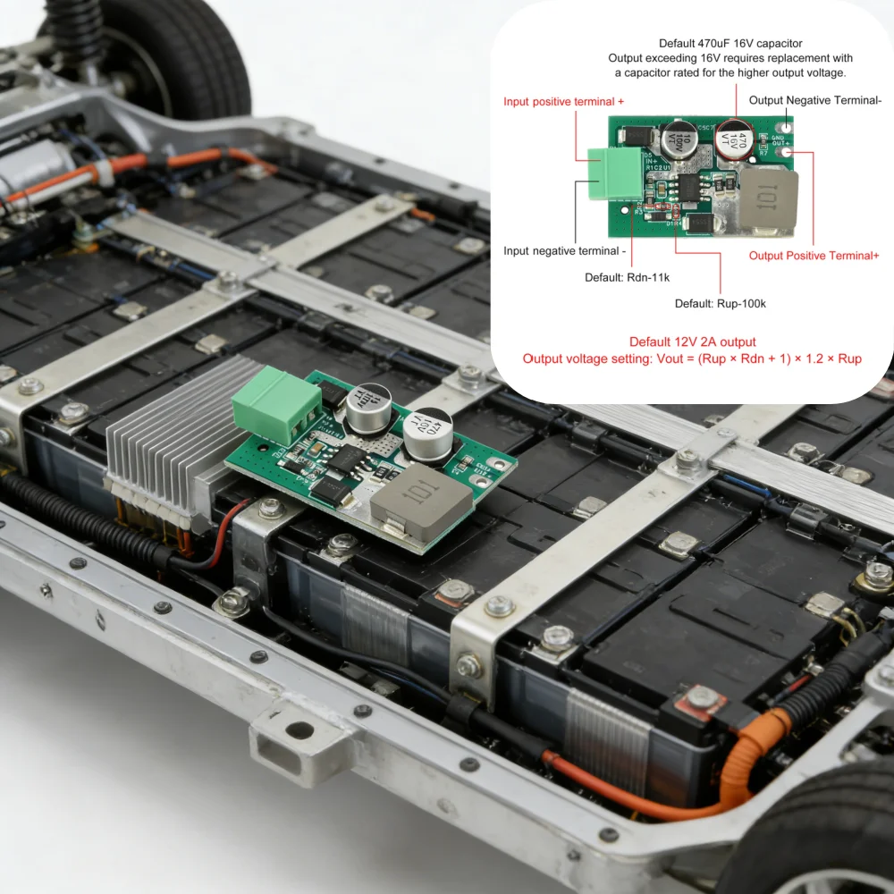 DC-DC step-down module 8-90V input to 12V output voltage converter constant voltage and current controller module