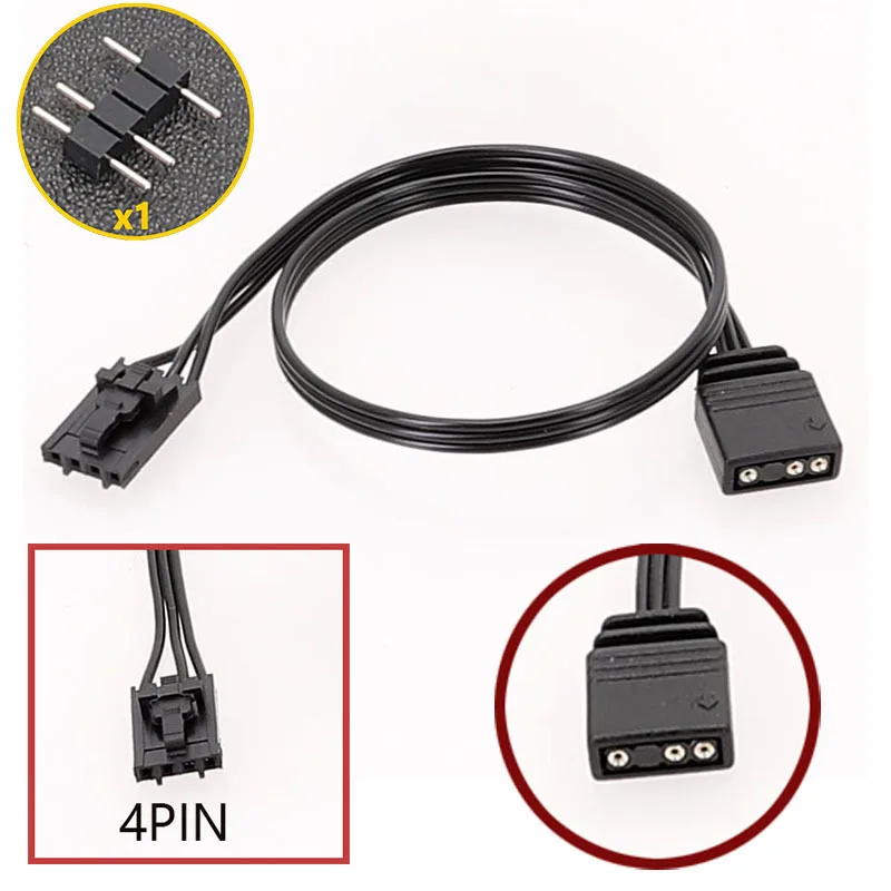 JavicTech 4 Pin RGB Adapter Cable for Corsair HUB to Standard ARGB 5V Adapter Cable  Extension Connector RGB Cord