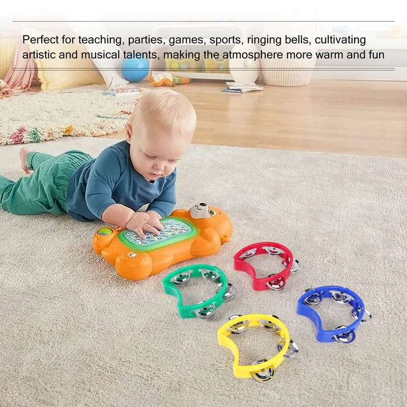 Plástico Pandeiro Instrumentos Musicais, Mini Handheld Pandeiros, Percussão Rhythm Party, 20pcs