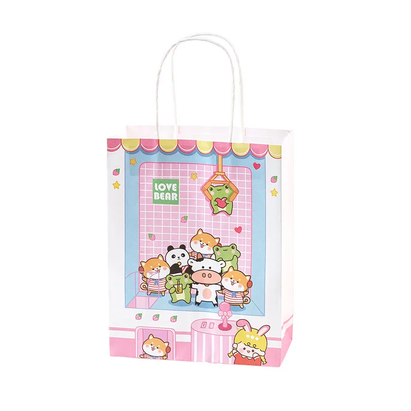 Doll Machine Handbag Cute Children Environmental Protection Paper Bags Animal Gift Bag Shopping Bag for Girl Hot