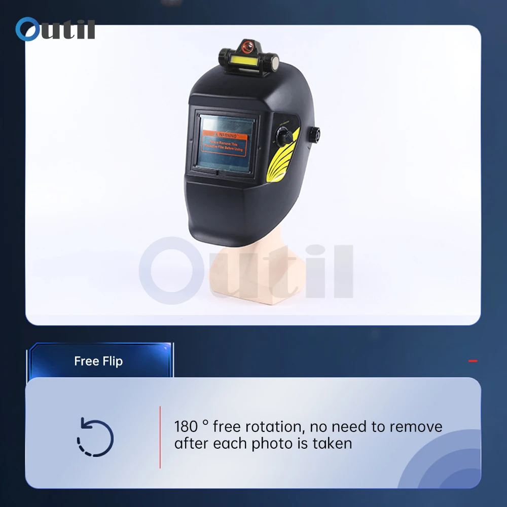 Welder Mask True Color Lens For Arc Weld Welding Helmet Large View Solar Power Auto Darkening Welding Mask with light