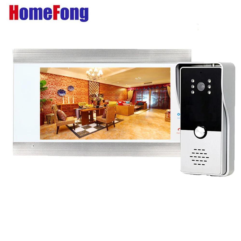 Homefong 7 Inch Home Intercom  Video Door Phone Wired  Doorbell with Monitor CCTV Camera Supported HD Day Night Unlock Record