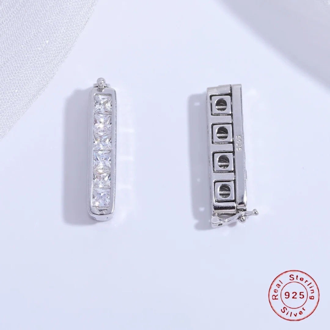 

Четырехрядный жемчужный браслет из стерлингового серебра 925 пробы и застежка для ожерелья, браслет ручной работы и ожерелье своими руками, разъем для бисера SK116