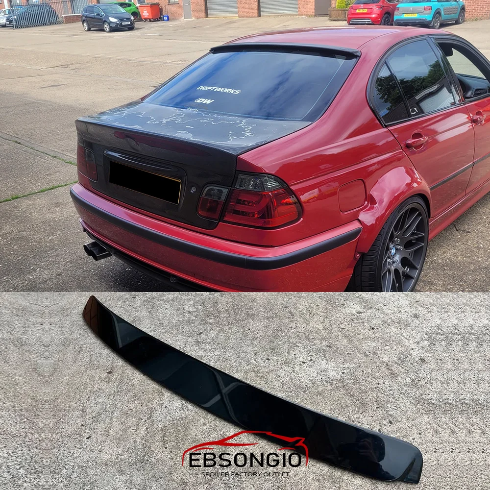 Für BMW 3er E46 1998-2006 Heckfenster-Dachspoiler Hochwertiger ABS Schwarz Carbon Tuning Zubehör Styling