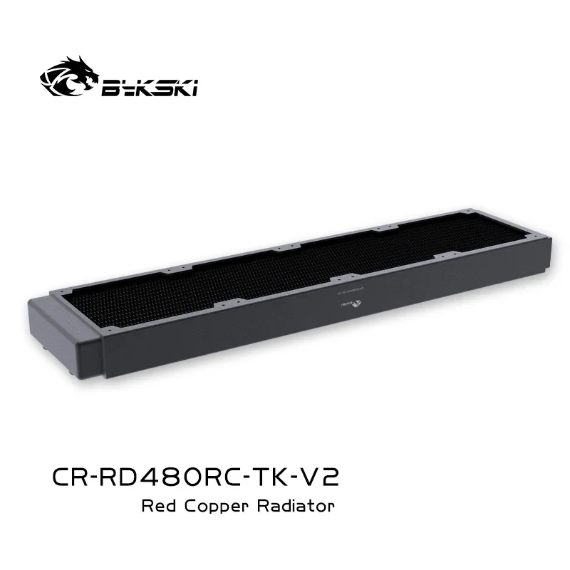 Imagem -06 - Radiador Bykski-cobre para Refrigerar de Água Preto Espessura 40 mm Bom para 12cm fã 25 mm Grosso 480 mm