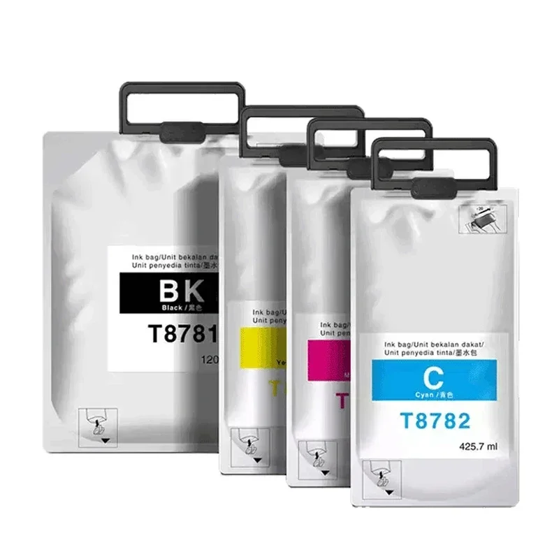 T8781 - T8784 Pigment ink bag without chip for Epson WorkForce Pro WF-R5690DTWF WF-R5190DTW WF-R5690 WF-R5190 DTW printer