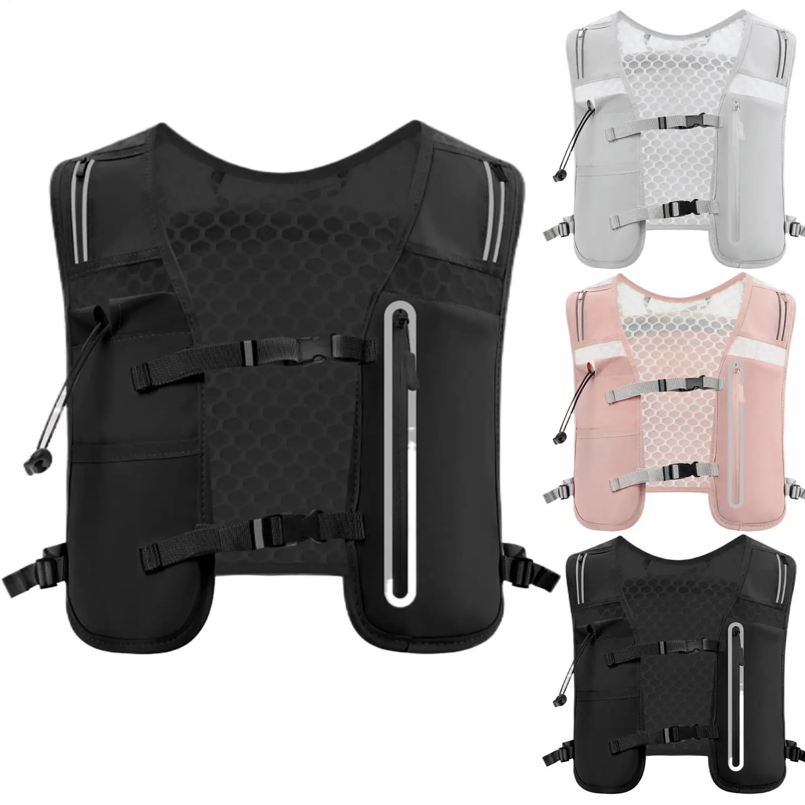 

Water Vest 4L Lightweight Running Vest Adjustable Chest Straps Reflective Water Bladder Bag for Men Outdoor Activities Cycling