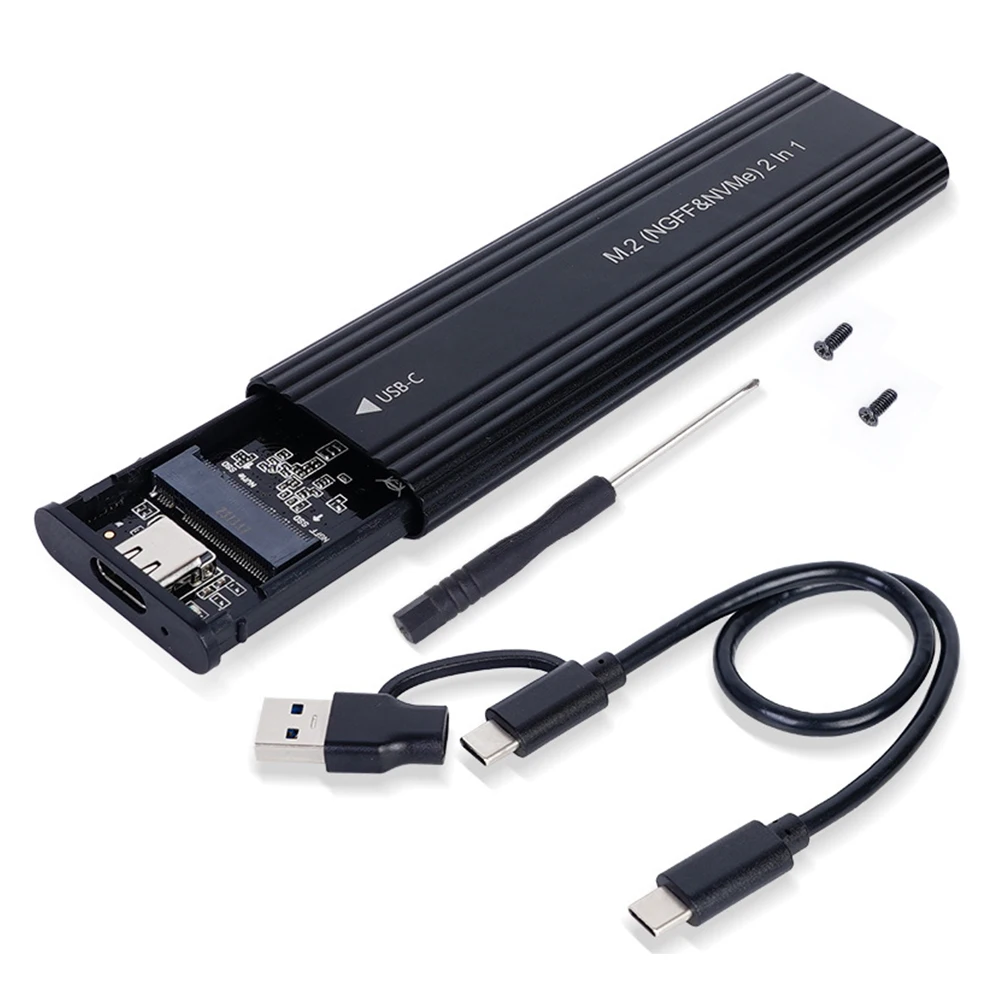 M.2 NVME NGFF SATA Gehäuse M2 SSD Gehäuse Dual Protokolle USB 3.1 Typ C SSD Adapter 10 Gbit/s zu NVMe SATA Externe Festplatte Box – Detail 10