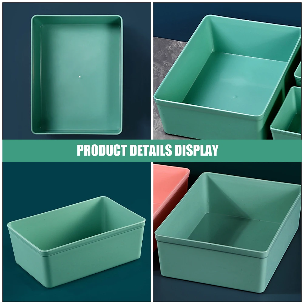 

Plastic Makeup Storage Box Desktop Rectangular Organizer Cosmetics Skincare Brushes Lipstick Tray Holder Toiletry