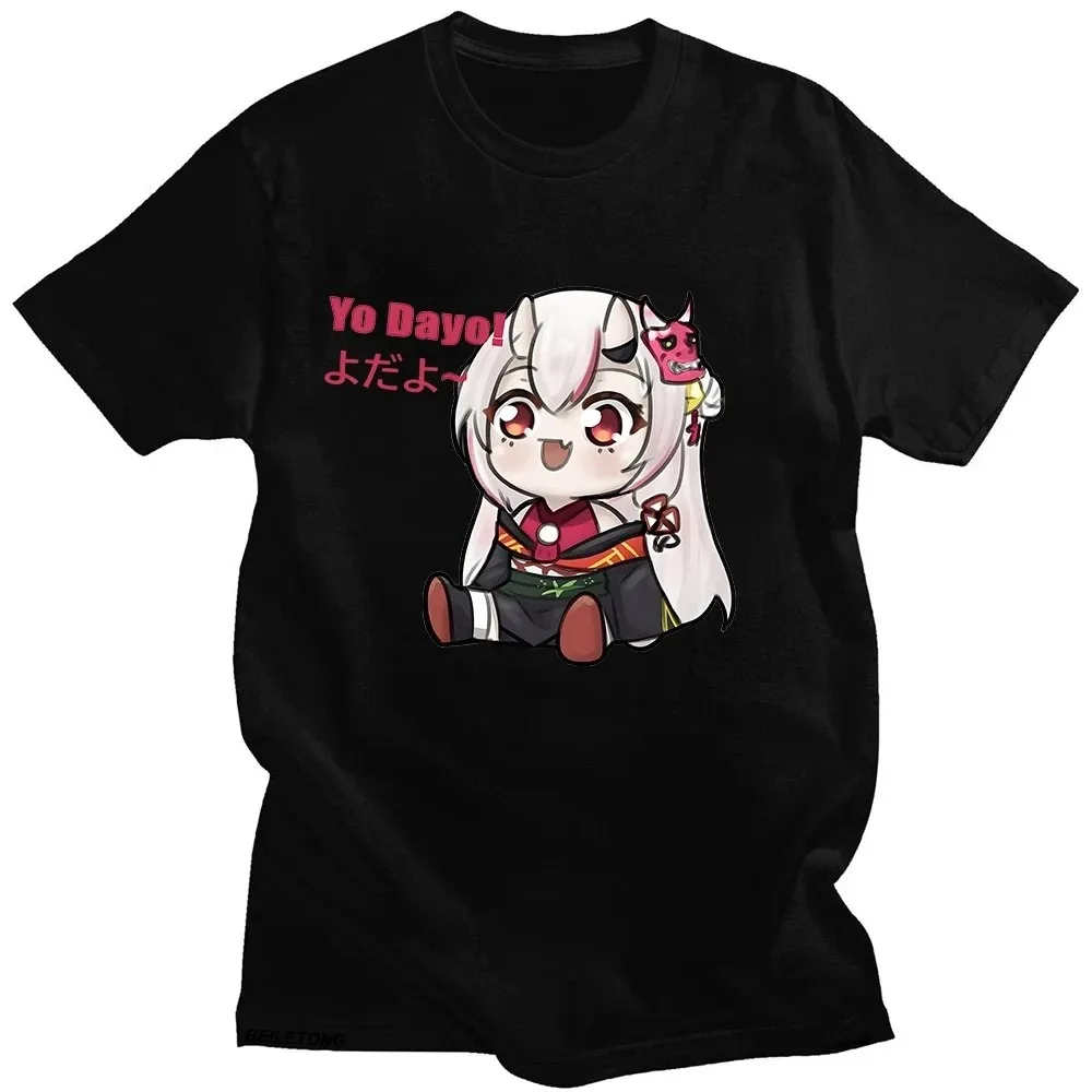 Koszulki Vtuber Hololive Nakiri Ayame z nadrukiem Dayo, krótkie rękawy, codzienne topy Harajuku, letnie, kawaii, estetyczne, nowatorskie topy