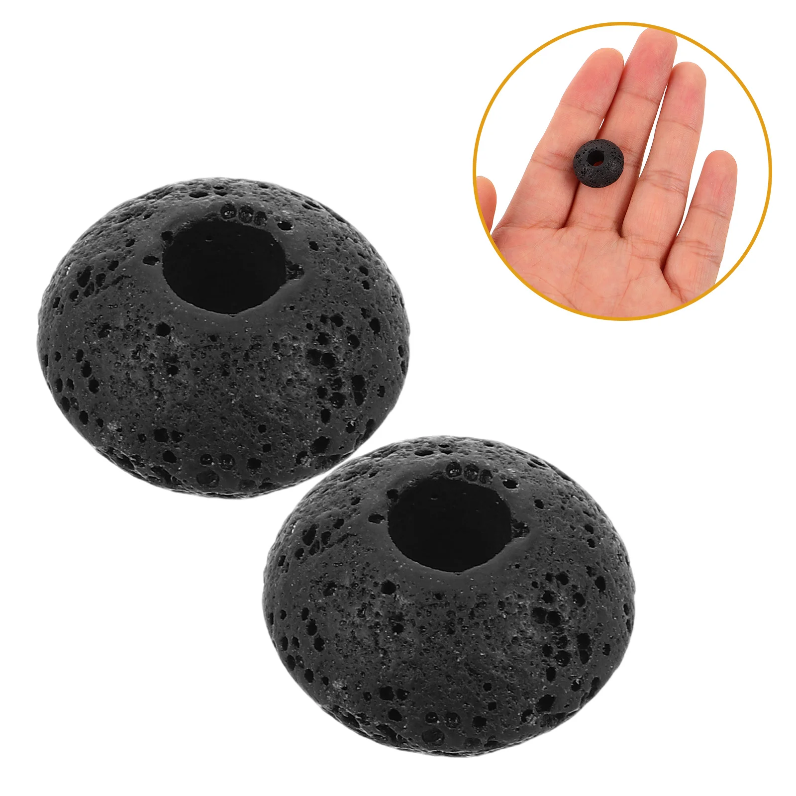

20Pcs Volcanic Lava Stone Beads Large Hole Round Essential Oil Diffuser DIY Jewelry Making Aroma Diffuser Stones