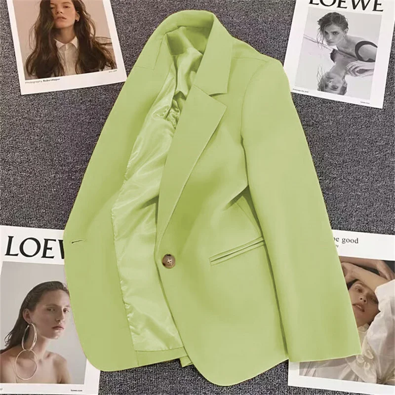 Office Ladies Formal Blazer Female Business Wear Slim Jacket Spring Autumn Coat Single Button Long Sleeve Suit Women Outerwear