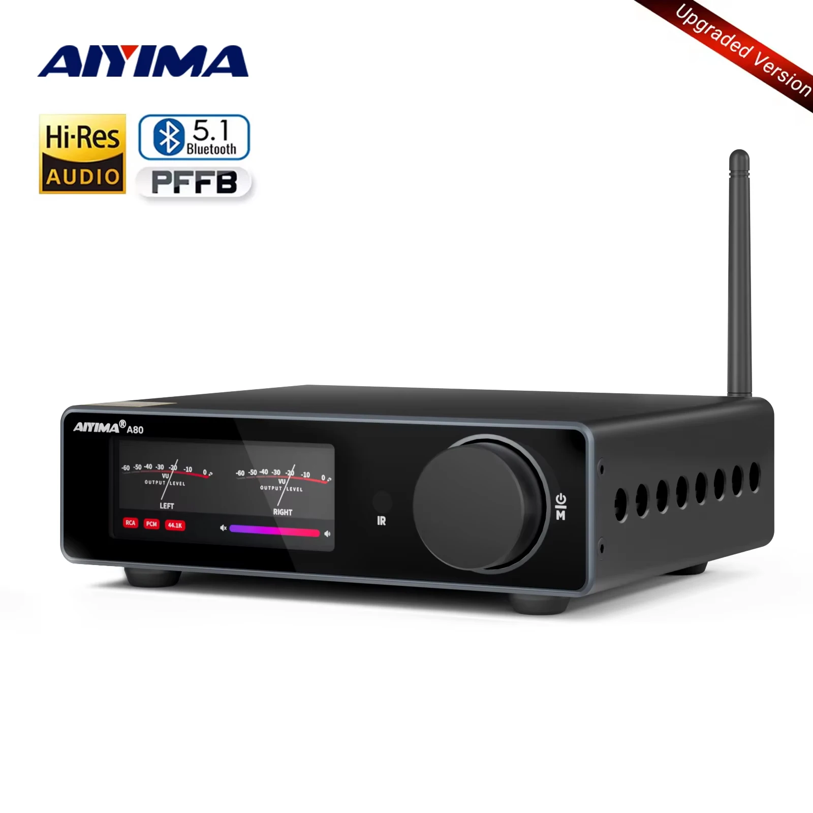 AIYIMA Upgraded A80 Power Amplifier TPA3255 DAC Bluetooth PFFB Stereo 300Wx2 Class D Digital Amp with RCA TRS OPT COA USB Input