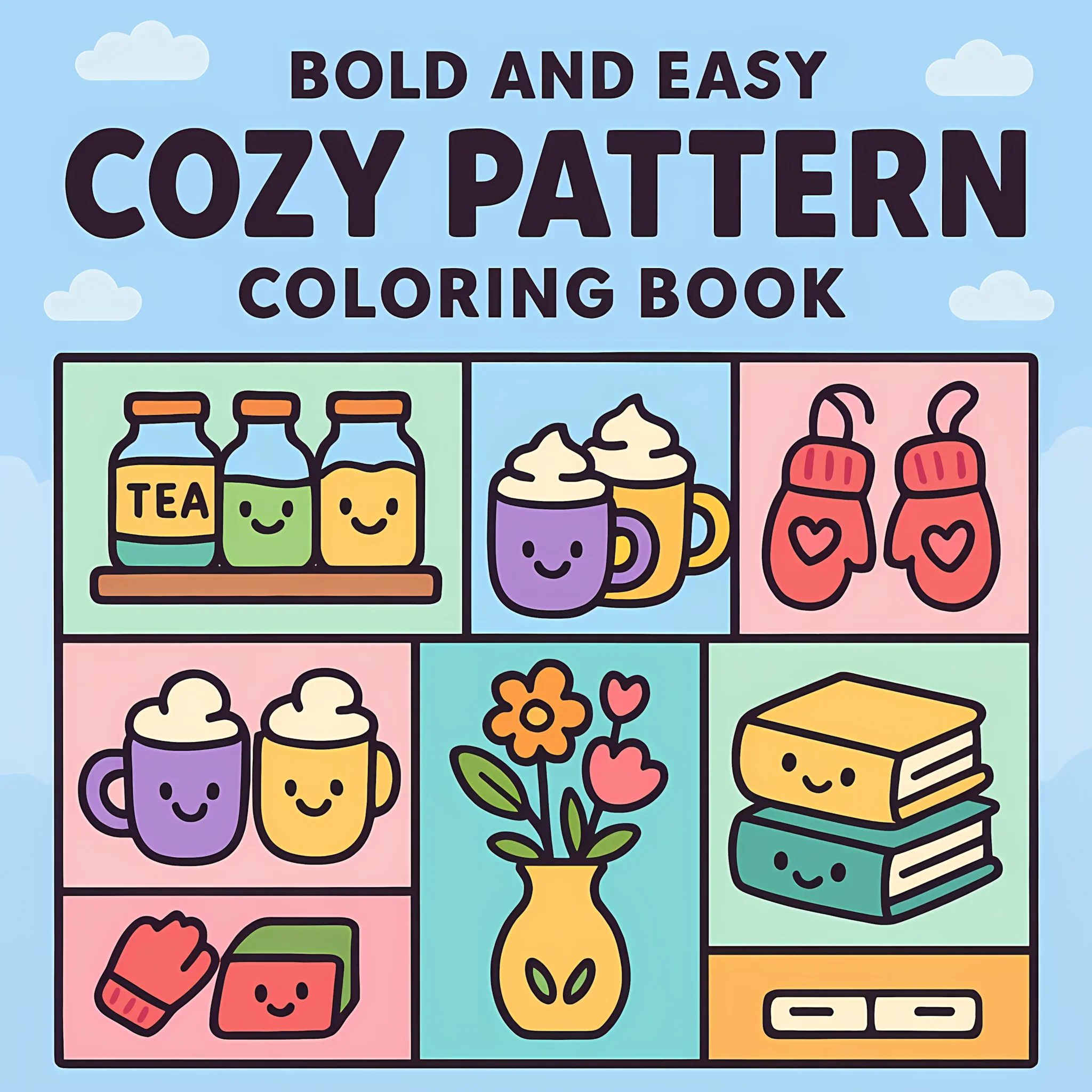 Cozy Pattern Coloring Book for Adult Colouring Book, Birthday Day Gift, Back to School Supplies, Adults Cute Drawing Book