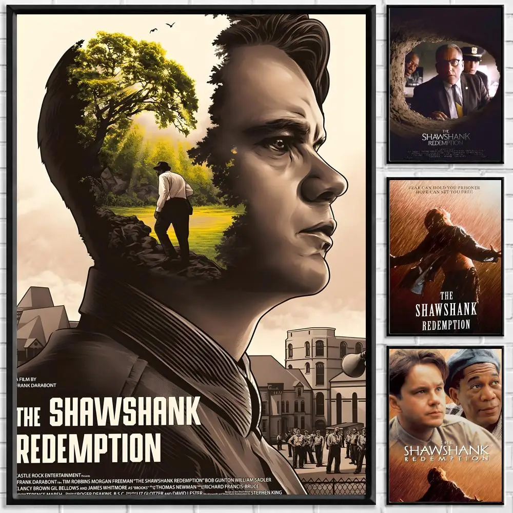 Movie The Shawshank Redemption Poster Self Adhesive Waterproof PP Poster Coffee Shop Bar Wall Sticker Home Room Decor Wall Art