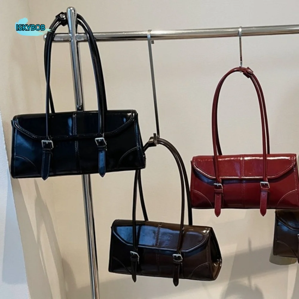 

Square Retro PU Shoulder Bag Large Capacity PU Leather PU Underarm Bag Portable All-match Retro Handbag Office