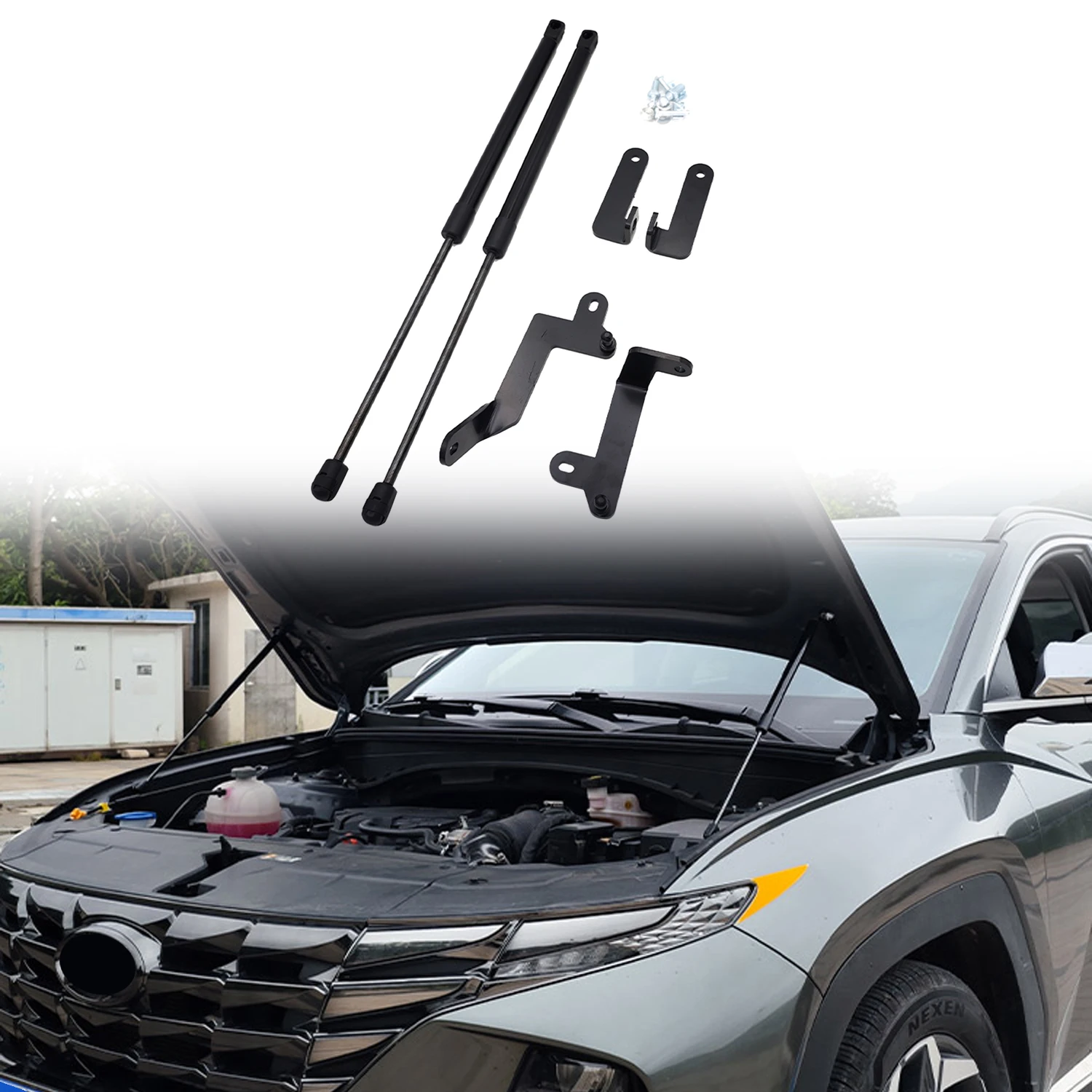 Accesorios de coche para Hyundai Tucson 2022 2023 2024, amortiguador de capó delantero de acero inoxidable, amortiguadores de resorte de Gas,
