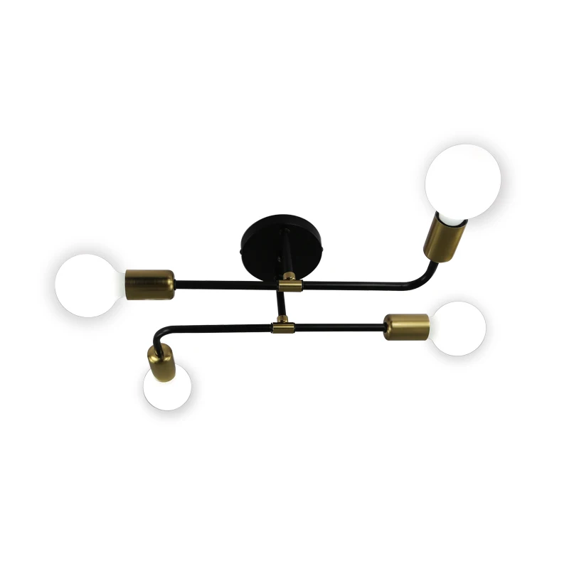 Modern Creative Lighting Black Gold 4-Head Bedroom Simple And Creative Personality Living Room Dining Room Ceiling Light