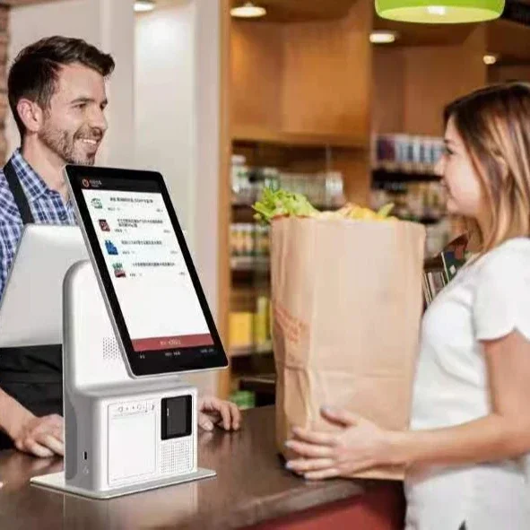 15.8Inch Wall-mounted All In One Touch Screen Pos System Machine Self Payment Service Ordering Check Out  Cash Register Kiosk