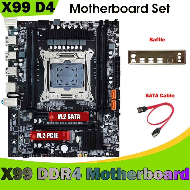 

Материнская плата X99 с перегородкой и кабелем SATA, модель DDR4 с поддержкой 4x32g для ЦП 5820K LGA2011-3 V3 E5 2676 V3 E5 2696 V3