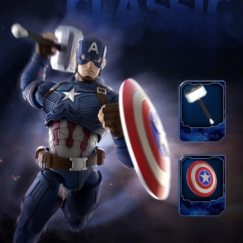 

In Stock BLOKEES Captain America Classic Iron Man MK85 EX Movable Model Bloks Avengers Endgame Assembled Set