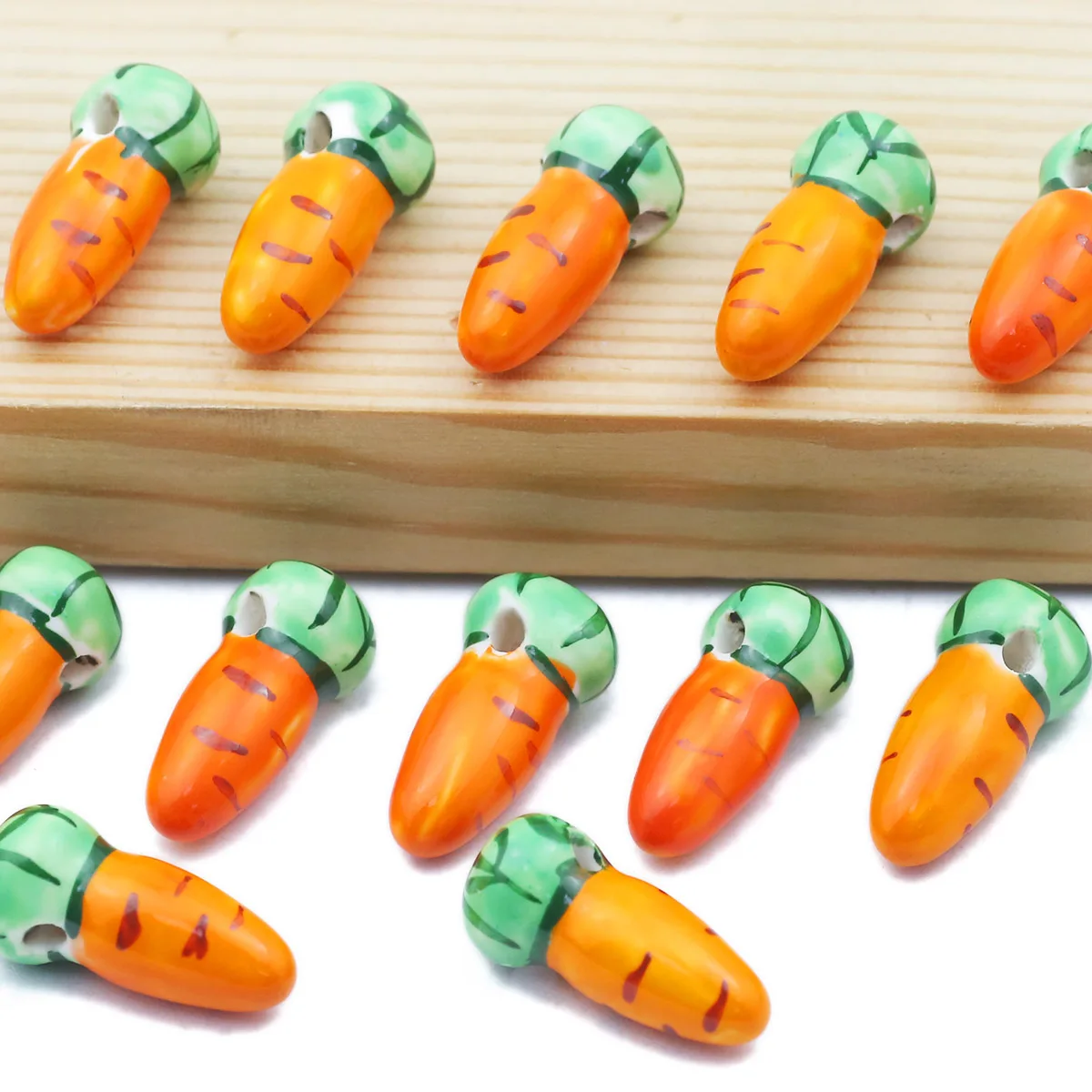 WLYeeS 23 مللي متر لطيف الإبداعية السيراميك الجزرة فاصل فضفاض الخرز لصنع المجوهرات سوار قلادة قلادة DIY بها بنفسك اكسسوارات العثور #5