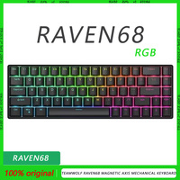 Teamwolf Raven68 Magnetic Axis Mechanical Keyboard 8K Low Delay Mode RGB Light Effect White Yellow Axis Hot Plug laptop Aluminum