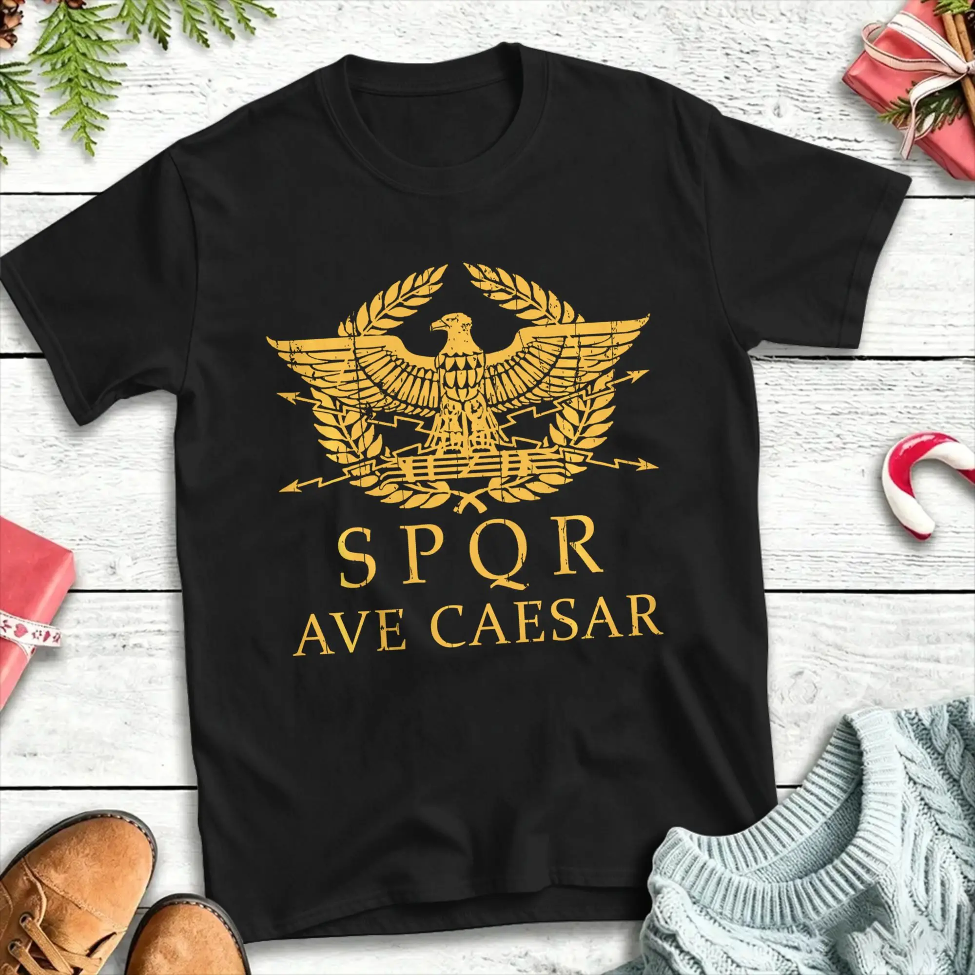 SPQR Ave Caesar Saturnalia Pure Cotton T Shirts  Fashion Tee Shirt for Men Summer Y2K Basic Design Short Sleeve Clothes