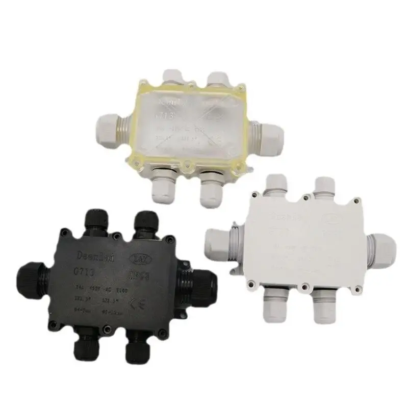 New Durable G713 Junction Box IP68 Waterproof 6 Cable Entry Ports Outdoor Electrical Enclosure For Garden Lighting Wiring