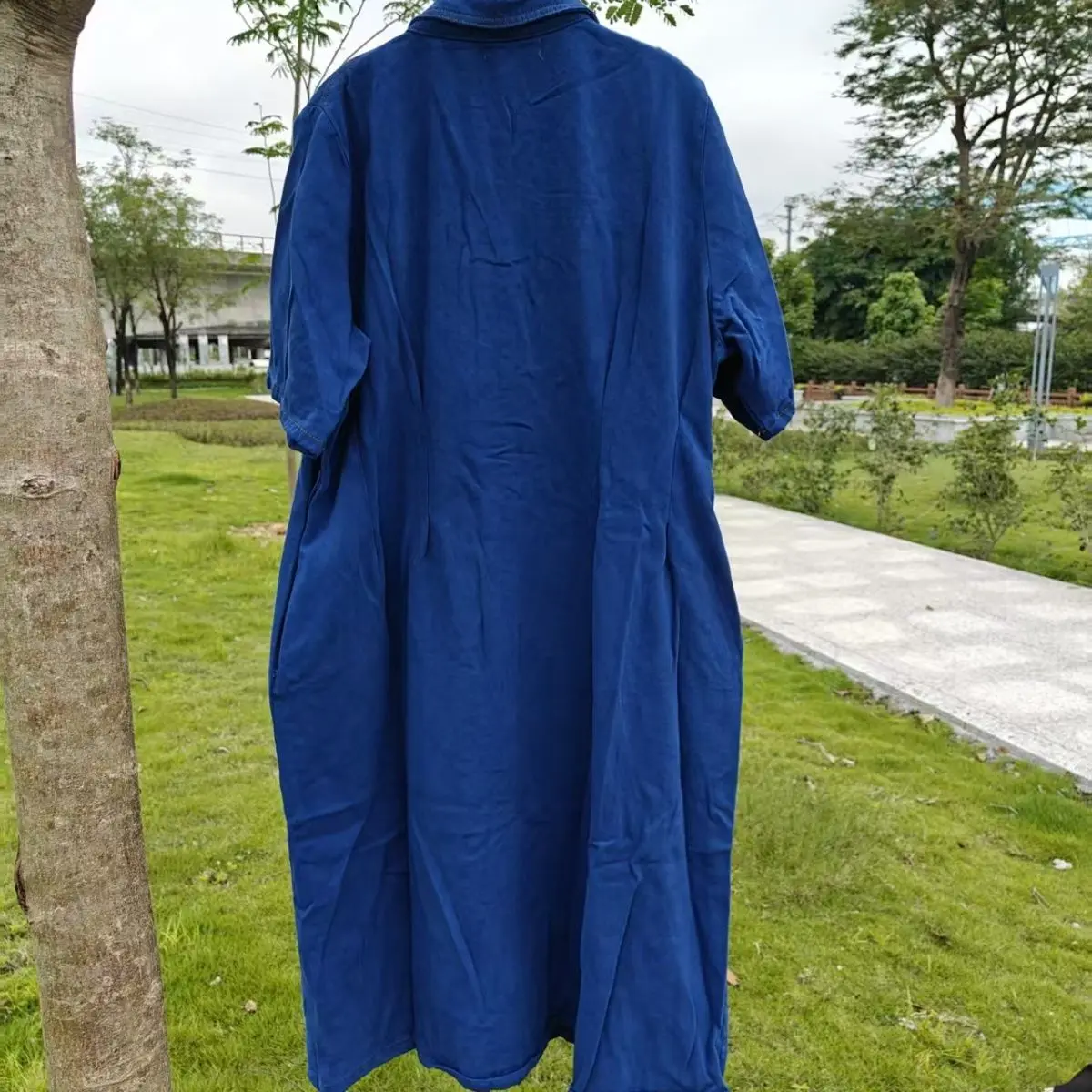 فستان رعاة البقر النسائي الجديد للربيع/الصيف، قميص فضفاض للركاب، فستان كبير الحجم