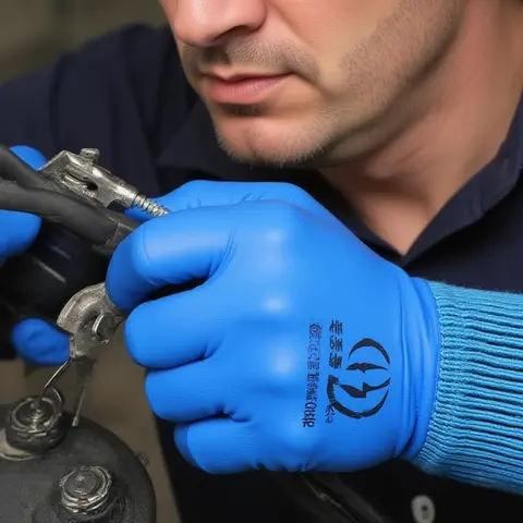 Pair of Electrician Gloves with High Voltage Resistance in Blue