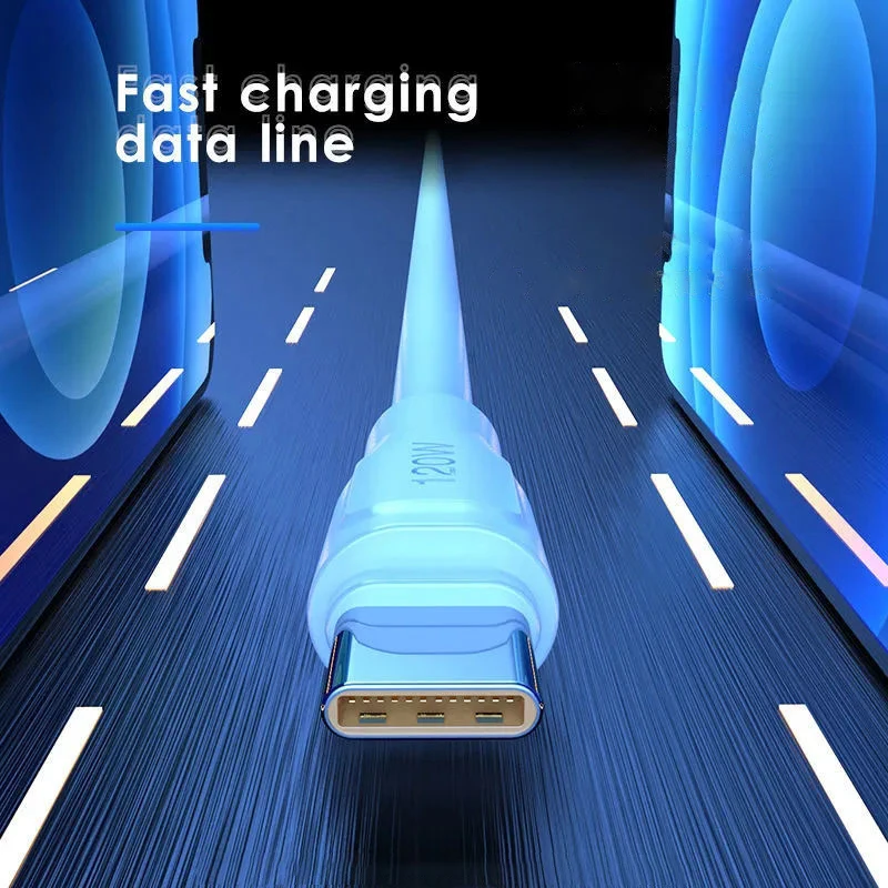 120W 6A Type C Super Fast Charging Cablefor Xiaomi Poco Samsung Huawei P60 P50 Mobile Phone USB C Data Cord Data Transfer Cord image 4