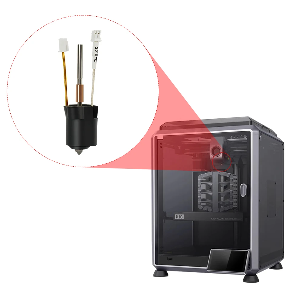 

Для Creality K1C Hotend Kit Quick Swap Керамический нагревательный блок Высокопроизводительный принтер Детали 3D-принтера для Creality K1 Max Hot End K1 SE