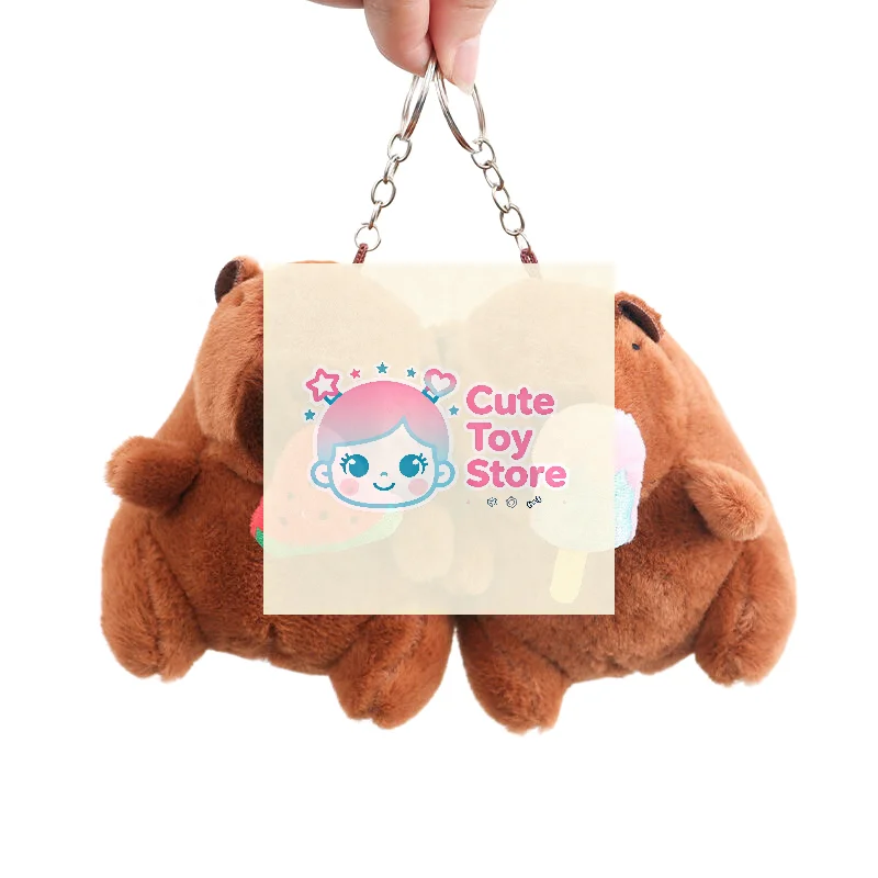 

Подвеска в виде капибары, плюшевая игрушка, тянущая веревка, мороженое, клубника, кукла, сумка, подвесные украшения, брелок, украшение для рабочего стола