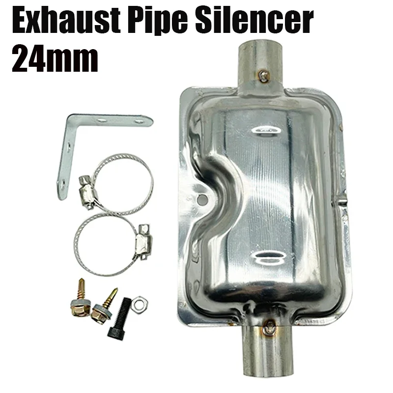 

24mm Muffler Silencer Clamp Bracket Car Air Diesel Parking Heater Exhaust Pipe Stainless Steel For Truck Camper Van Boat Silver