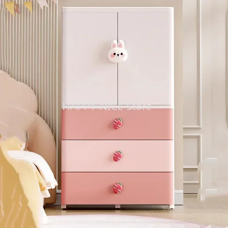 Armario de almacenamiento plegable para bebé, mueble de dormitorio Modular de plástico, con cajón