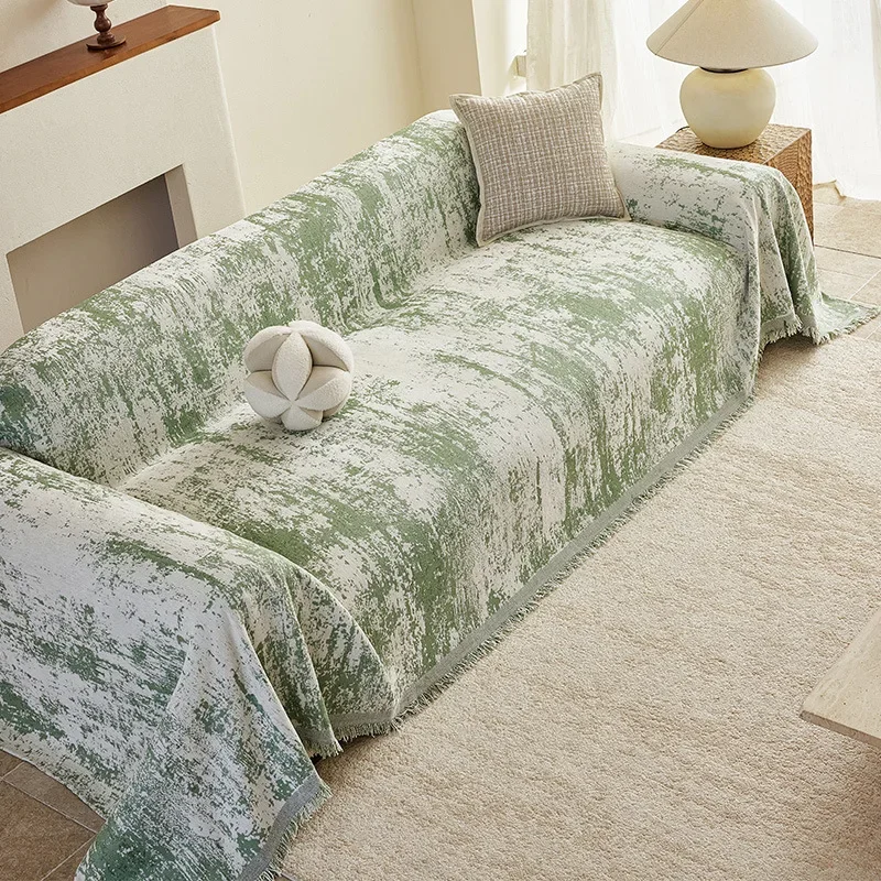 Minimalist Light Luxury Sofa Cover Chenille Dustproof Cat Scratch Resistant Sofa Towel Anti Slip One Piece Four Season Universal