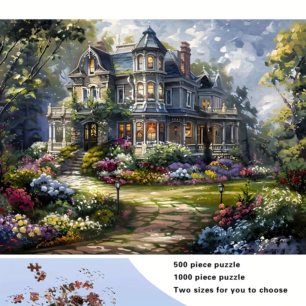 

500/1000pcs for Adults Jigsaw Puzzle - Challenging Large-Scale Brain Teaser with Complex Pictures, Stress Family Game Night