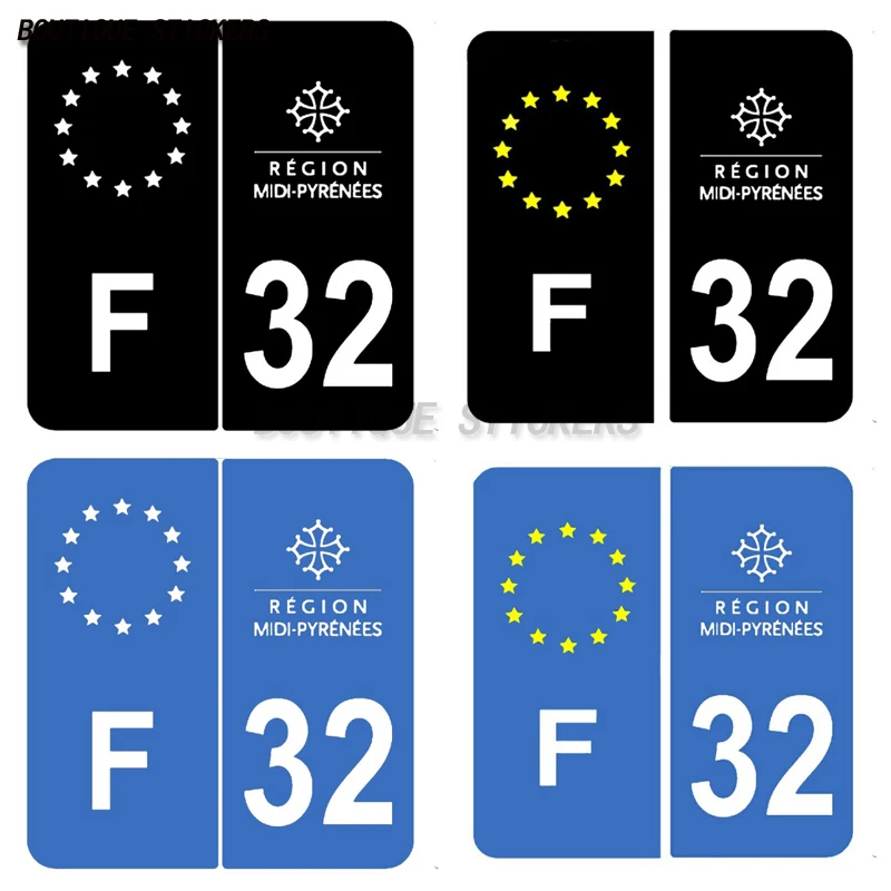 2Pcs License Plate Stickers Department F+32 Automotive Parts Racing Motorcycle Truck Waterproof PVC Stickers