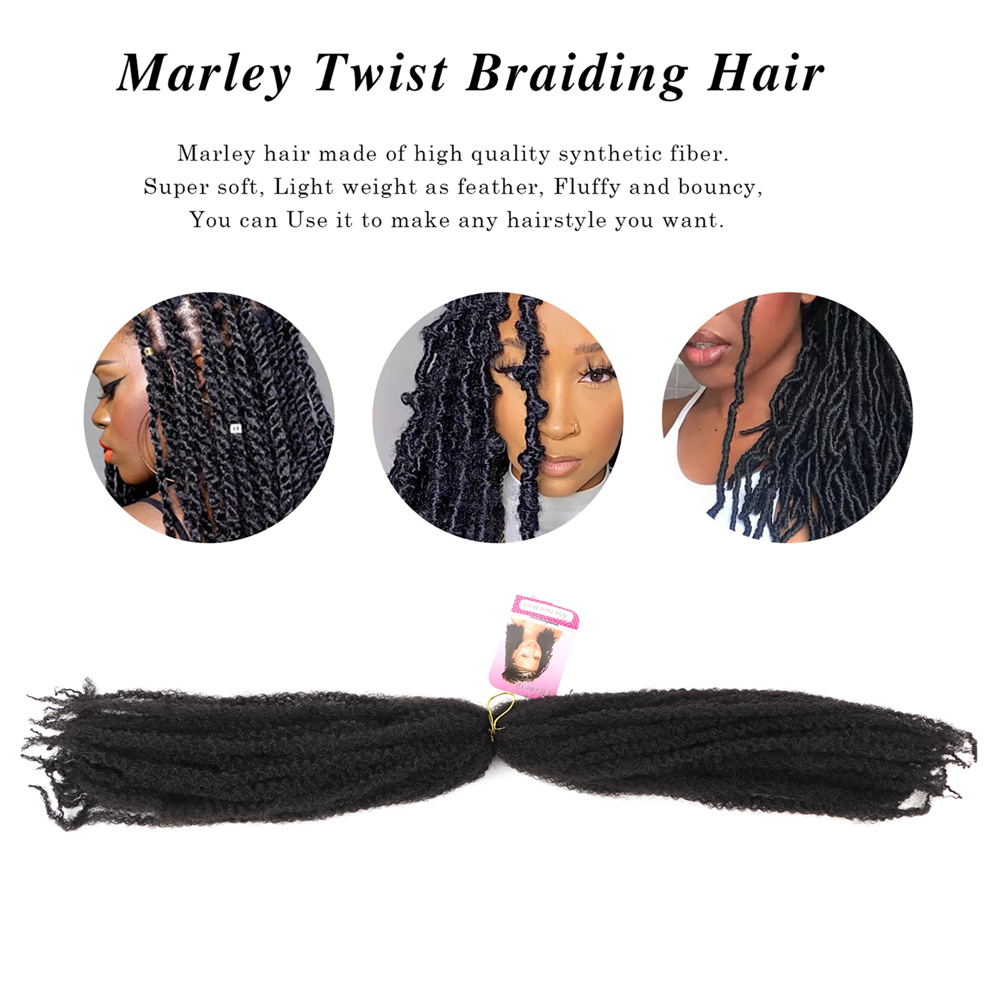 Marley Haar 18 Zoll Afro Twist Marley Flechten Haar für Faux Locs Häkeln Haar 3 Packungen 300g synthetische Haar verlängerung Blond