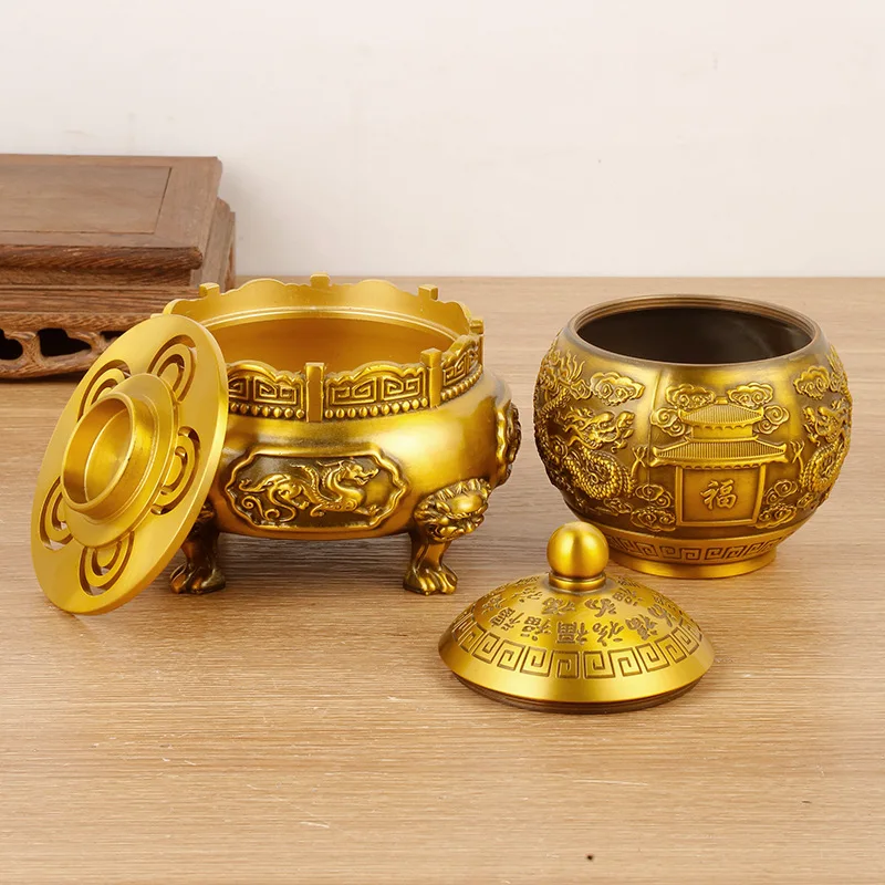 Copper Nine Turns of the Qinglong Living Room Office Home Decoration Universe Ding Ornament Store Opening Craft Gi