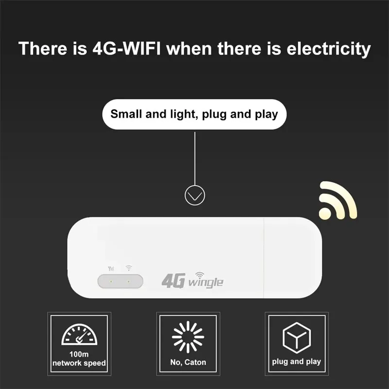 TIANJIE 150Mbps 4G Wifi Router Sim Card GSM UMTS LTE Wireless Modem Car Broadband High Speed Internet Dongle USB Network Adaptor