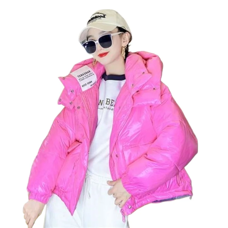 

Пуховая одежда с хлопковой подкладкой, женская короткая зимняя новая свободная одежда с капюшоном, утепленная одежда с хлопковой подкладкой, иностранный стиль