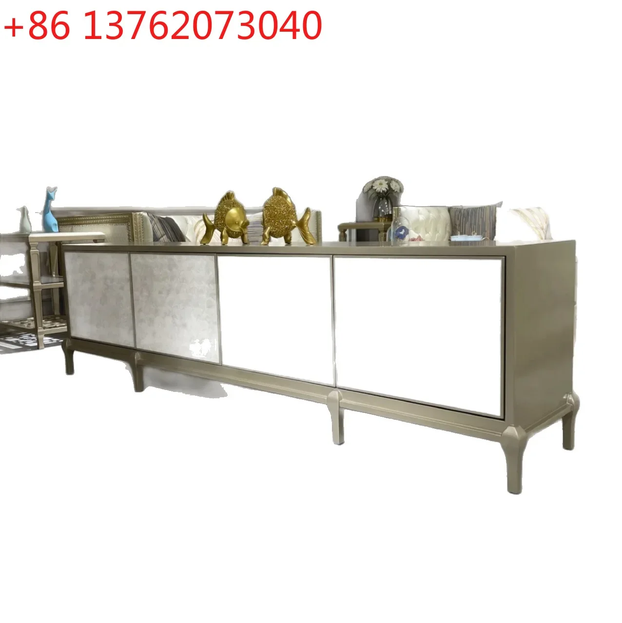 American light luxury shell TV cabinet fashionable simple storage TV cabinet