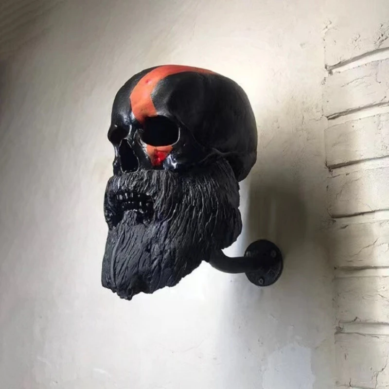 Skull Helmets Holder Wall Mount Motorcycle Skull Helmets Holder Wall Mounted Hanger Resin Crafts Decorative Skull Helmets Holder