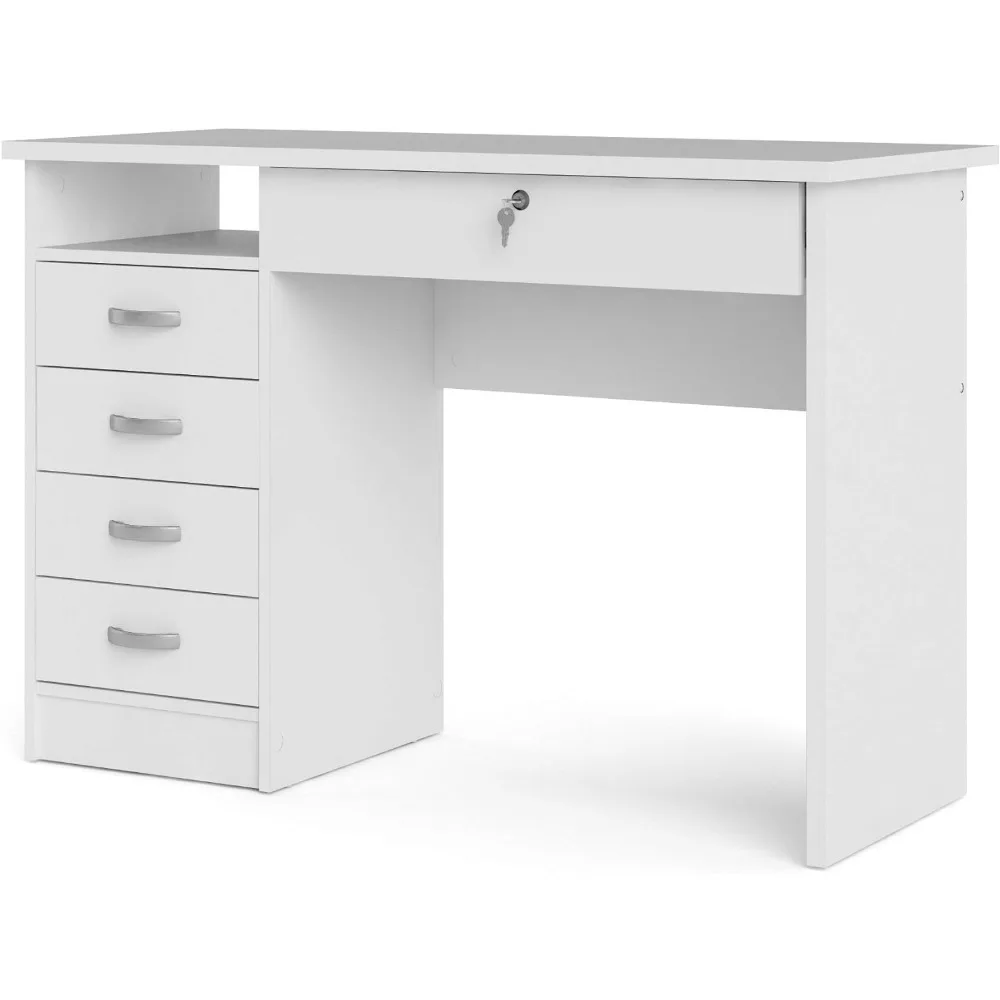 Escritorio blanco con 5 cajones
