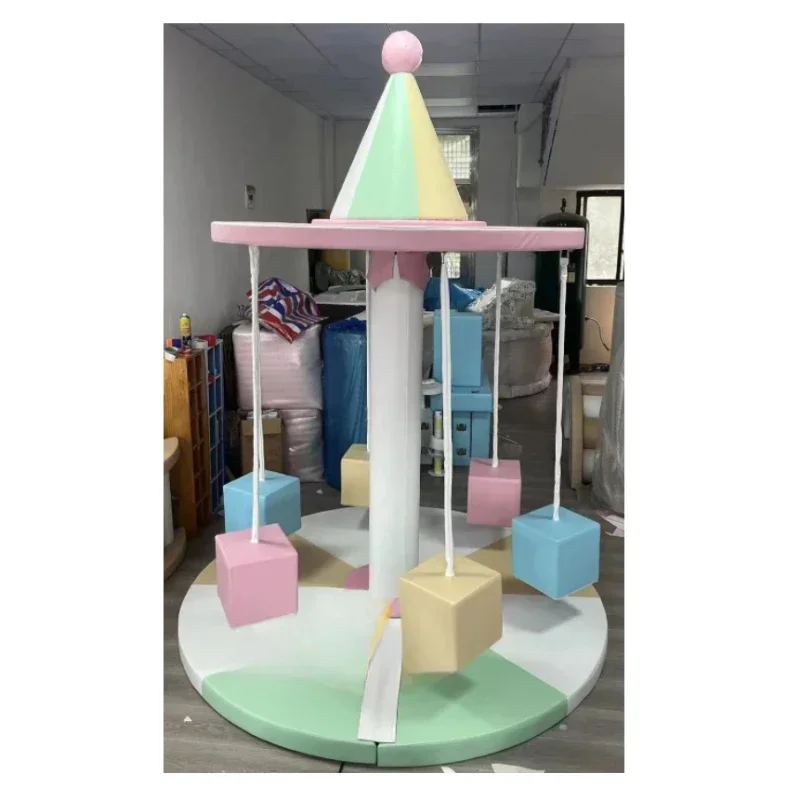 carousel tree soft play merry go round indoor amusement park kids electric rotating coconut tree