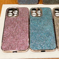 Luxury Gold Plating Matte Hard Cover for iphone 15 PRO MAX Wave Texture Glitter Phone Case for iphone 16 PRO MAX 13 14 Plus 16E