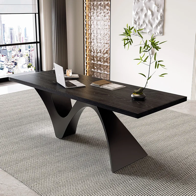 مكتب صغير من الخشب الصلب الإيطالي البسيط، مكتب عمل حديث وبسيط وراقي #2